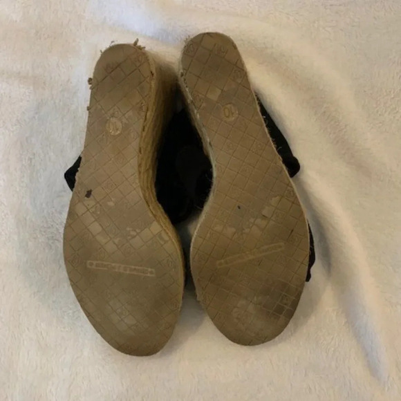 Donald Pliner Black Knotted Wedge Sandals 10M - Picture 4 of 7